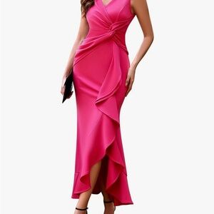 Elegant Pink Sleeveless Dress
